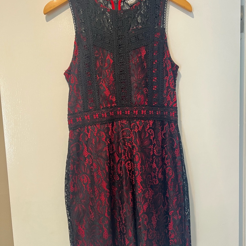 Disney Pixar Coco - Sleeveless Red Lace Overlay Cocktail Dress
